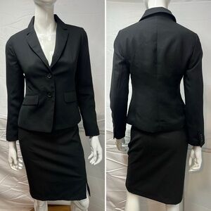 NWT Ann Taylor Women’s 0 Skirt 2P Blazer Jacket Black Suit